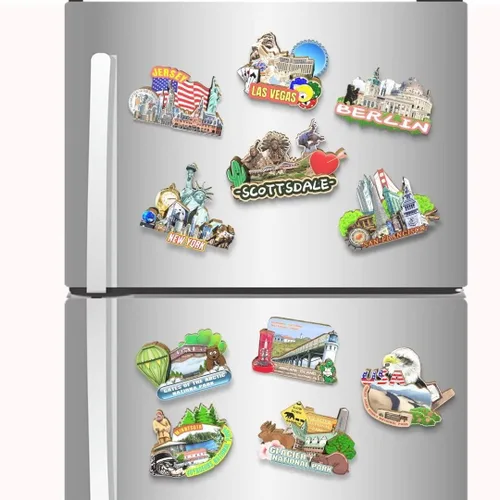 Miniatura 4 de USA Scottsdale - Imán de nevera con imán de madera 3D, monumentos de viaje, decoración coleccionable a mano, 2