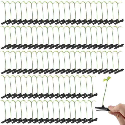 Miniatura 15 de Tigeen - 100 piezas de pinzas para el cabello con diseño de brotes de judías, divertidas horquillas de plantas, flores de césped, mariposas, hongos