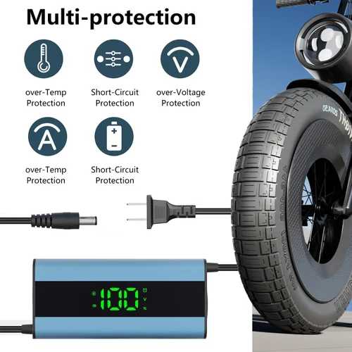 Miniatura 2 de Cargador de scooter eléctrico de 42 V 2.1 A, enchufes universales 5 en 1, para scooter eléctrico con clasificación de 36 V, batería de litio