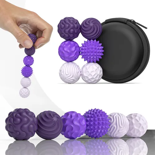 Miniatura 20 de Bolas Magnéticas de Silicona Juguete Fidget para Adultos, Bolas de Imanes de Silicona Suave, 2PCS Extra Grandes de 40.5mm Juguetes Sensoriales
