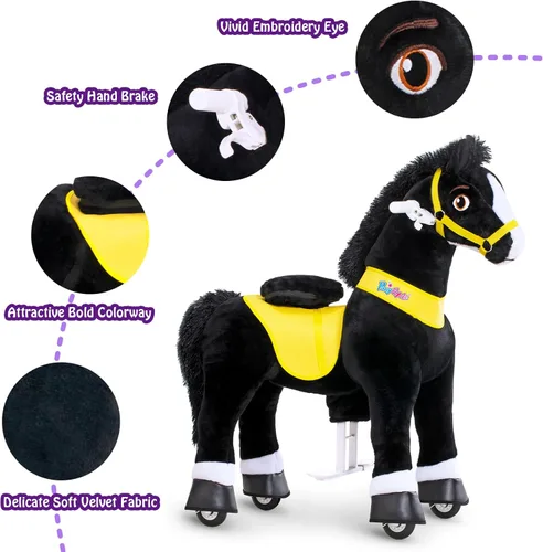 Miniatura 3 de PonyCycle Pony Cycle 4-7 caballo de montar con resorte, juguete de caballo balancín, modelo esencial E (89.9 cm de altura/tamaño 4) juguetes de Negro