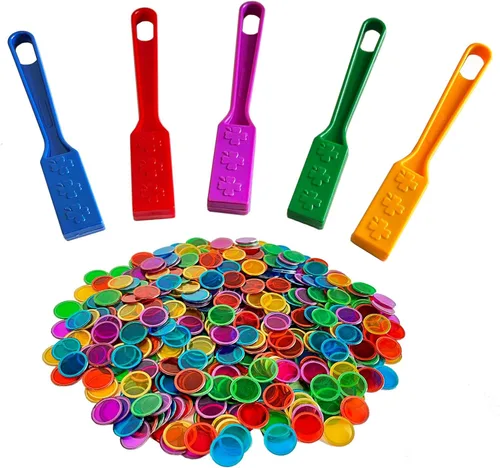 Miniatura 7 de SEETOOOGAMES Juego de chips de bingo de varita magnética, 300 fichas de metal con 3 varitas magnéticas para aula, aprendizaje de ciencias, conteo