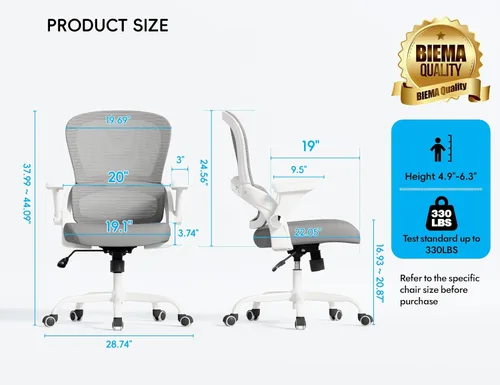 Miniatura 2 de TRALT Silla de oficina ergonómica, cómoda silla de escritorio con soporte trasero, sillas de escritorio de oficina en casa, silla de computadora