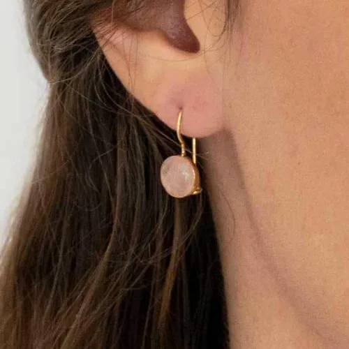 Miniatura 3 de 14K Gold Gemstone Drop Earrings - Birthstone Dangle - Solid Yellow Gold Dangle Earrings - Dainty Handmade Wedding Jewelry - Perfect Bridal or