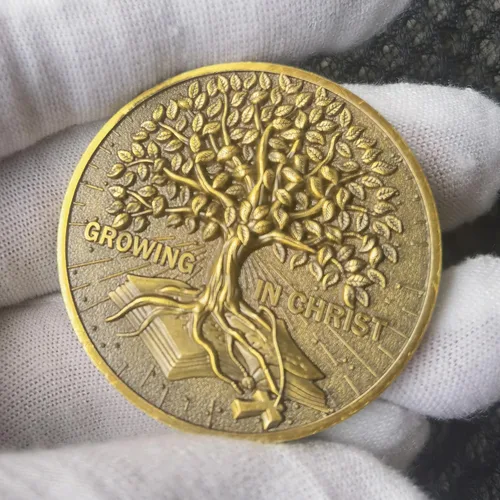 Miniatura 3 de Growing in Christ - Ficha de bolsillo con versículo bíblico de oro antiguo (4 unidades)