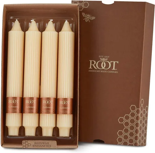 Miniatura 25 de Root Candles Velas sin aroma de cena Premium mezcla de cera de abejas en caja, 9 pulgadas, cera de abejas, 12