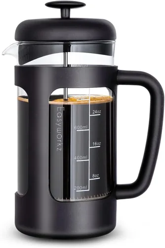Miniatura 10 de Easyworkz French Press - Cafetera de 12 onzas con vidrio de borosilicato, mango de agarre suave