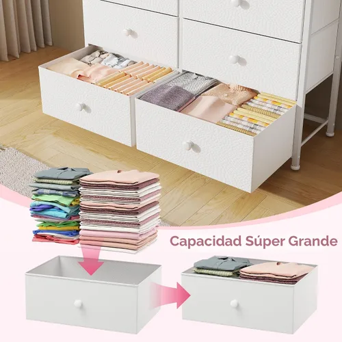 Miniatura 4 de Bepatio Cómoda para dormitorio con 12 cajones, cómoda de tela y cómoda con marco de metal resistente, parte superior de madera, para mujer, 38.9