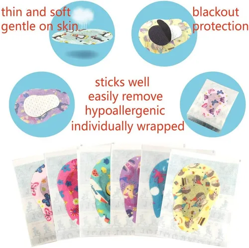 Miniatura 2 de Parches adhesivos para ojos para niños con ojo perezoso, 30+3 parches adicionales, vendajes para ambliopía, 6 diseños divertidos para niñas, 1