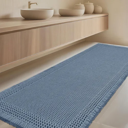 Miniatura 35 de Tapete de baño con diseño de gofre, moderno, bohemio, absorbente, antideslizante, ultrasuave, lavable a máquina, con letra de baño, dormitorio