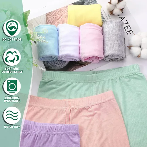 Miniatura 3 de Boyiee Paquete de 8 pantalones cortos de baile para niñas, pantalones cortos de ciclismo para danza, gimnasia, yoga, seguridad activa debajo
