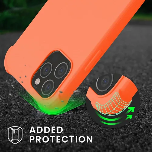 Miniatura 2 de kwmobile Funda cruzada compatible con Apple iPhone 12/iPhone 12 Pro, funda de silicona TPU con correa, color naranja frutal