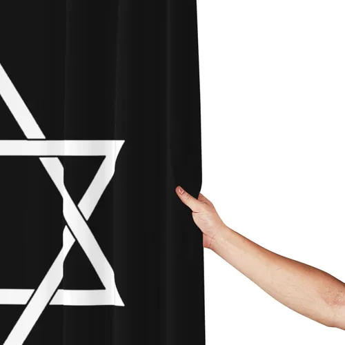 Miniatura 9 de Star of David - Cortina de ducha con ganchos, tela impermeable, juego de cortina de ducha para baño, duchas y bañeras, 72 x 72 pulgadas