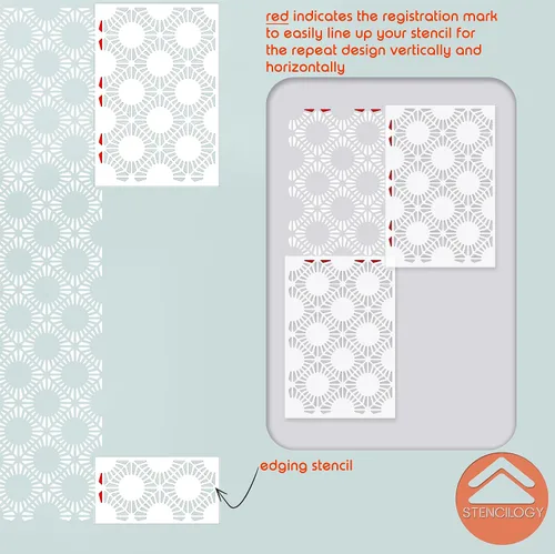 Miniatura 4 de STENCILOGY® / ARNO - Plantilla de pared XL de 24 "x 35", plantillas de pared grandes para pintar, Plantillas para paredes, Plantilla de pared