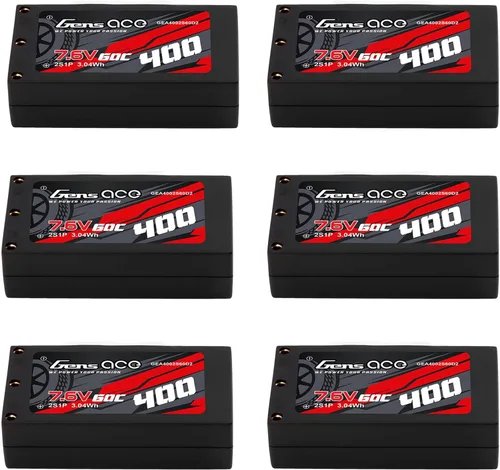 Miniatura 7 de Gens ace 400mAh 60C 7.6V HV Hardcase 2S Lipo Batería con XT-60 Plug (4Pcs)