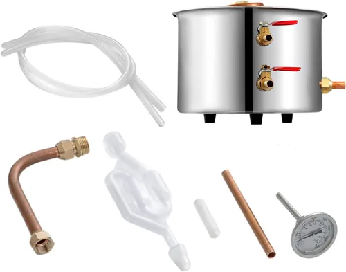 Miniatura 8 de Destilador de acero inoxidable, capacidad de 6 L (1.6 galones), kit completo con termómetro – para agua y vapor/destilación de aceites esenciales