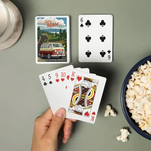 Miniatura 2 de Lantern Press Muir Woods National Monument, California, Camper Van, Off to Roam, 52 Playing Cards for Adults, Poker Size Card Deck