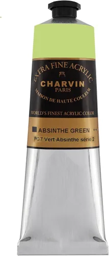 Miniatura 31 de Charvin Pintura acrílica profesional extrafina – verde absenta, tubo de 2.1 fl oz, pigmentos de triple fresado, resistente a la luz, pinturas