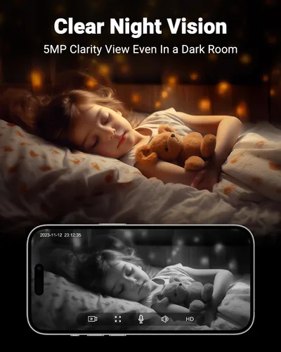 Miniatura 8 de MUBVIEW Cámara de seguridad para interiores enchufable de 5 MP sin suscripción, cámara WiFi para mascotas de 5/2.4G para interiores con aplicación