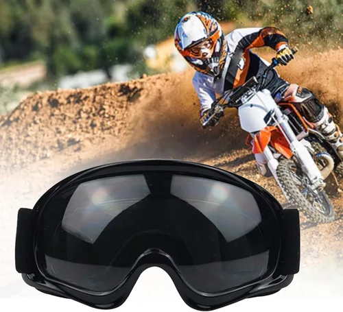 Gafas de Dirt Bike para Niños Resistentes a Impactos Ajustables para Jóvenes ATV Motocicleta Todoterreno Conducción Motocross Carreras Ciclismo Negro