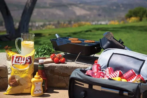 Miniatura 14 de ONIVA – una marca Picnic Time Buccaneer - Bolsa portátil para parrilla de carbón y hielera, (negro con detalles en gris)