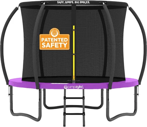 Miniatura 27 de Jumpzylla - Cama elástica recreativa para niños, con red de seguridad, escalera y revestimiento antioxidante, de 8, 10, 12, 14, 15 y 16 pies