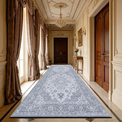 Miniatura 83 de Ukeler - Alfombra rústica con diseño floral para sala, dormitorio, comedor, Country rústico, Azul (luxury blue)