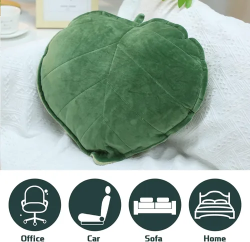 Miniatura 3 de Yookeer 2 piezas de almohadas en forma de hoja 3D con hojas de planta decorativas para sofá, sala de estar, dormitorio, sofá, decoración del hogar