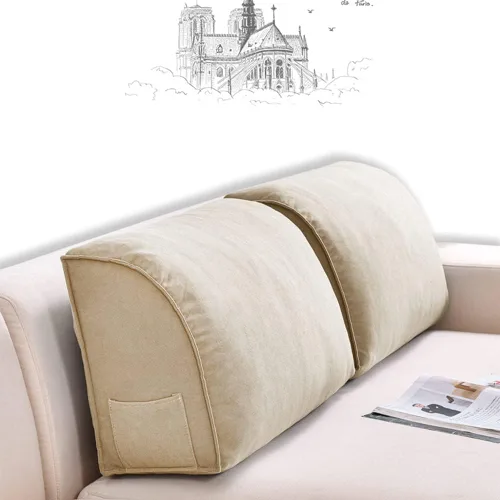 Miniatura 4 de Almohada triangular para sofá cama, almohada triangular cómoda para cabecera y respaldo de lectura, cojín de soporte lumbar para cuello y espalda