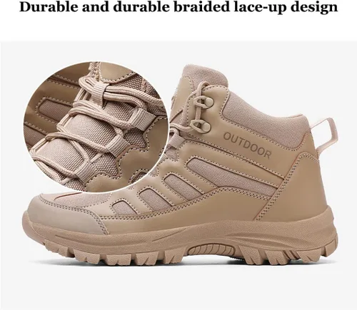 Miniatura 2 de Botas de senderismo para hombre, ligeras, a medio tobillo, botas de combate tácticas para exteriores