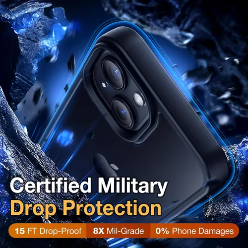 Miniatura 3 de Yriklso Funda para iPhone 15, a prueba de golpes para iPhone 15, protección contra caídas de grado militar, carcasa protectora rígida delgada