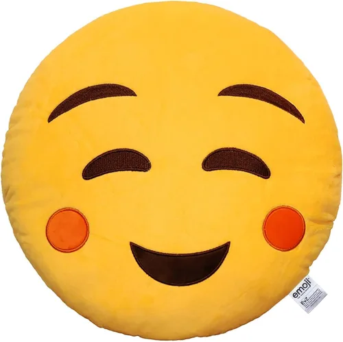 Miniatura 7 de Emoji Cara de Alienígena Cojín de Emoticón Relleno de Felpa Suave Almohada, Certificado Oficial, EvZ 31cm Gris