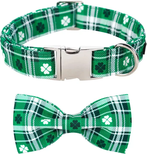 Miniatura 27 de Lionet Paws Collar de Pascua para perro con pajarita, collar de conejo con hebilla de metal para perros, collar ajustable y cómodo para perros