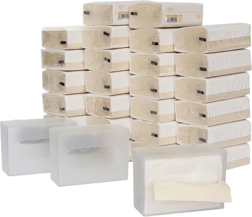Miniatura 10 de DrDirt Toallas faciales de bambú de papel a granel, 36 paquetes de repuesto sin perfume, mini paquetes de viaje de 3 capas, 110 unidades, 110 hojas
