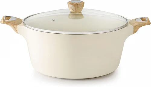 Miniatura 10 de SENSARTE Olla de Cocina de Cerámica Antiadherente con Tapa, Olla de Sopa de 2.6/4.5/6.6/8.5 QT, Olla para Guisos y Pasta Saludable, Olla Grande