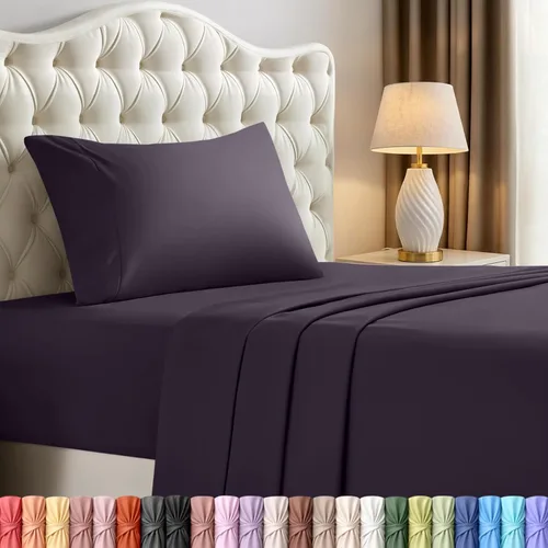 Miniatura 84 de Juego de sábanas King de Utopia Bedding – Juego de 4 sábanas para cama King, microfibra suave y transpirable, incluye 1 sábana bajera, 1 sábana Beige