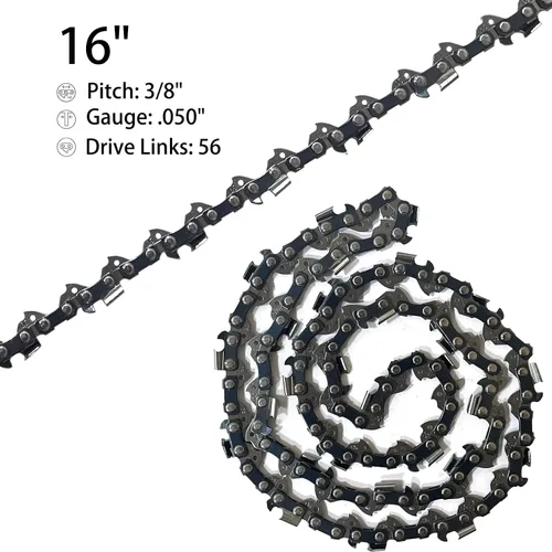 Miniatura 2 de 2 cadenas de motosierra de 16 pulgadas para Husqvarna 135, 240, 120 Mark II, cadena de repuesto para motosierra WEN 4017, 40417, 40417BT y más – 3/8