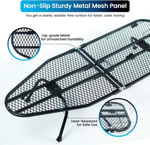 Miniatura 6 de Tabla de Planchar de Panel de Malla Metálica para Mesa Tabla de Planchar Plegable Tabla de Planchar Pequeña de Alta Resistencia con Cubierta