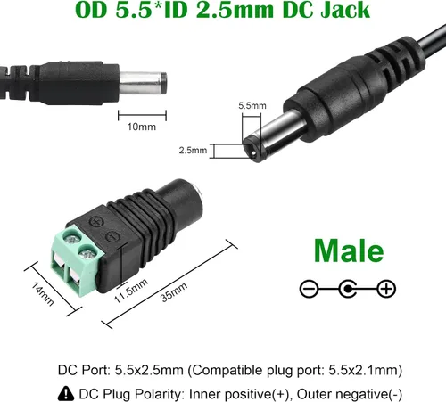 Miniatura 3 de Adaptador de fuente de alimentación de 12V 4A - LeTaoXing AC 100-240V 50/60Hz a DC 12V/4A 48W cargador 0.217 in x 0.098 in 12V4A para tira de luz
