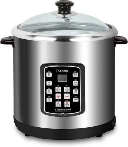 Miniatura 2 de TAYAMA Cocina eléctrica multifuncional de acero inoxidable 8 en 1, 10 litros