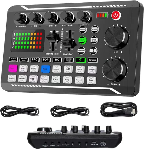 Miniatura 9 de Conjunto para equipo de Podcast, micrófono de condensador SINWE con soporte de trípode y mezclador de audio profesional para grabación de voces