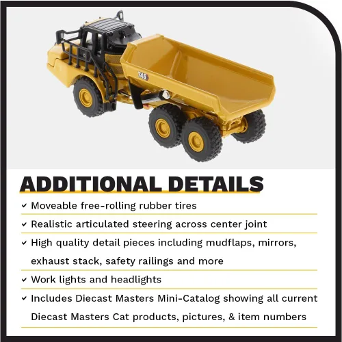 Miniatura 5 de Camión articulado Caterpillar 745 1:125 - Diecast Masters 85548 Elite Serie 1:125