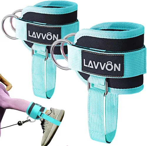 Miniatura 11 de LAVVON Correas de tobillo para máquinas de cable Kickbacks – Accesorios de cable de tobillo ajustables y cómodos para gimnasio, correa de tobillo