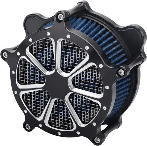 Miniatura 6 de Filtro de entrada azul con filtro de aire de corte en contraste compatible con Harley Dyna 1993-2016, Softail 1993-2015, Touring 1993-2007
