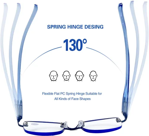 Miniatura 4 de Paquete de 3 lentes de lectura sin montura para mujer, lectores ligeros de bisagra de resorte, anteojos artísticos clásicos y elegantes con UV 400