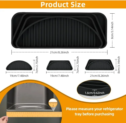 Miniatura 2 de Aolso Bandeja de goteo para refrigerador, bandeja de goteo de agua Frige para cortar, bandeja de goteo de agua de silicona para dispensador de agua