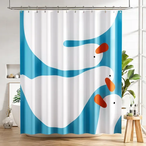 Miniatura 47 de AmazerBath Cortina de ducha floral, juego de cortinas de ducha lavables de tela con 12 ganchos para cortina de ducha, cortinas de ducha de tela C