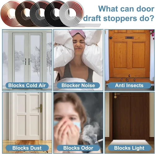 Miniatura 7 de Tope de Corriente de Puerta, Barrido de Puerta Ajustable para la Parte Inferior de la Puerta, Relleno de Espacio Bajo la Puerta para Puertas Blanco