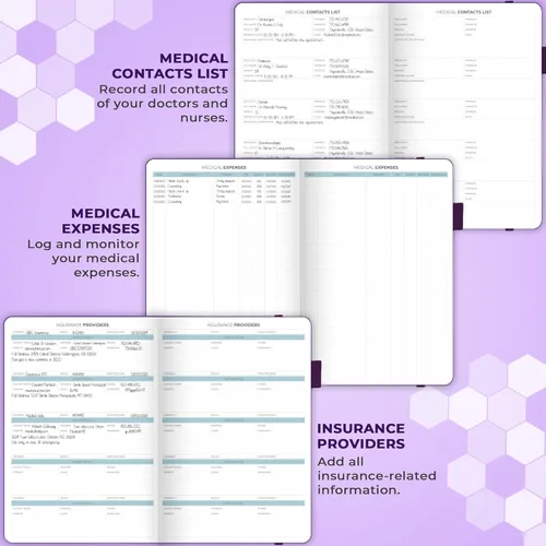 Miniatura 6 de Clever Fox Planificador médico diario – Cuaderno de diario de salud, diario de bienestar y cuaderno de registro de autocuidado, dura 3 meses, 7 x