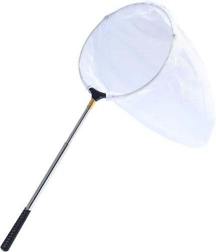 Red telescópica de mariposa, pesca extensible de acero inoxidable, 15 a 70 pulgadas, redes de juguete para insectos para niños y familia (plateado)